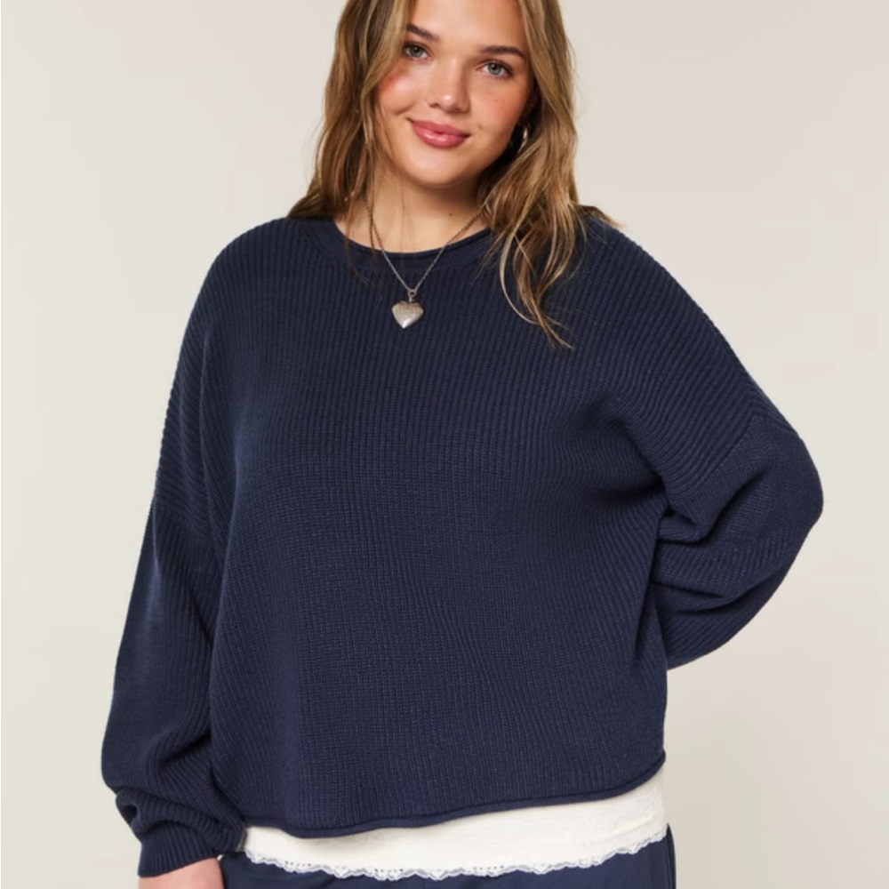 Hollister Easy Rollneck Crew Sweater in Navy Blue